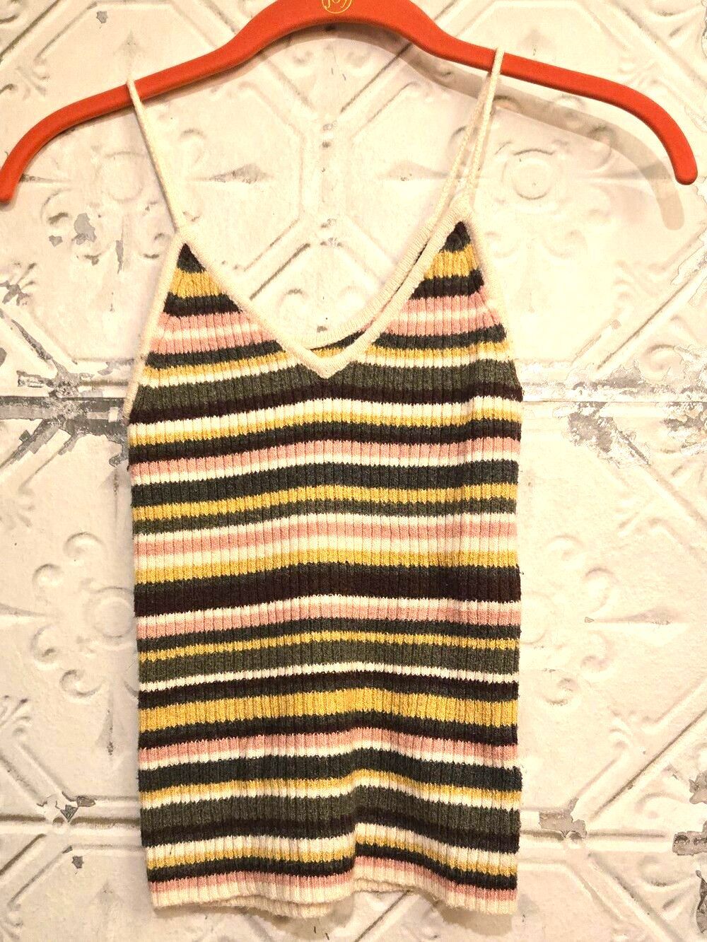 American Eagle Women's Knit Striped Tank Top Ribbed Multicolor Size Small